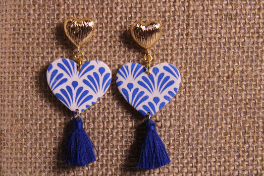 Blue Talavera Hearts